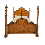 Grand Art Deco Four-Poster Bed with Sunburst Veneers