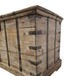Rustic Reclaimed Wood Storage Trunk with Iron Detailing