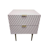 West Elm Audrey Mid-Century Style Geometric Light Pink Nightstand