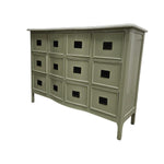 Vintage Farmhouse 12-Drawer Apothecary Bow-Front Chest
