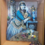 Framed Qajar-Era Persian Portrait