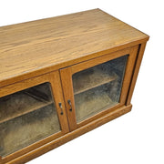 Rustic Oak Sideboard with Triple Drawers and Glass Display