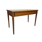 Elegant Neoclassical Style Wooden Desk with Silver Accents