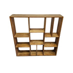 Marina Home Rustic Style Square Multi Compartment Wooden Wall Unit Shelf