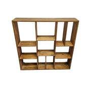 Marina Home Rustic Style Square Multi Compartment Wooden Wall Unit Shelf