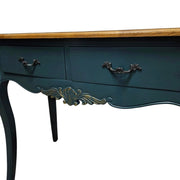 Elegant Teal French Provincial Console Table