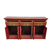 Hand-Painted Terracotta Floral Sideboard