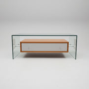 Giorgetti Designer Pre-Loved Glass and Wood Coffee Table
