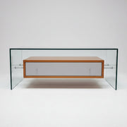 Giorgetti Designer Pre-Loved Glass and Wood Coffee Table