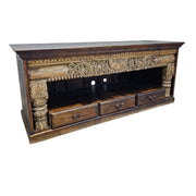 Rajasthani Ornate Hand Carved Solid Wood Credenza Sideboard