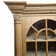 Stately Neoclassical Arched Pine Display Cabinet
