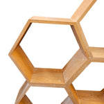 Contemporary Geometric Honeycomb Wooden Wall Unit Shelf