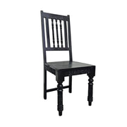 Stately Indian Style Carved Black Wood Dining Chair