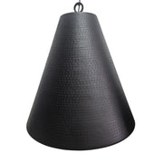 2XL Retro Textured Black and Hammered Gold Cone Pendant Light