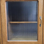 Rustic Oak Sideboard with Triple Drawers and Glass Display