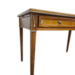 Elegant Neoclassical Style Wooden Desk with Silver Accents
