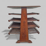 Anglo-Indian Solid Wood Tiered Canterbury Magazine Rack Side Table