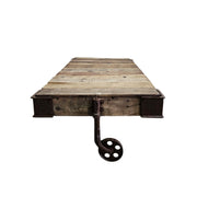 Industrial Reclaimed Timber Factory Cart Coffee Table by KARE