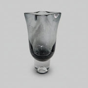 Murano Inspired Smokey Grey Hand Blown Glass Vase