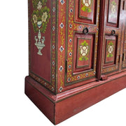 Hand-Painted Terracotta Floral Sideboard