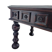 Elegant Mahogany Finished Side Table with Protective Glass Top