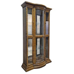 Vintage-Inspired Bowfront Curio Cabinet with Glass Shelving