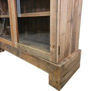 Rustic Reclaimed Timber Glass Two-Door Display Cabinet