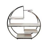 Art Deco Chrome and Glass Circular Display Shelf