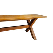 Solid Timber Farmhouse Style X-Leg Rectangular Dining Table