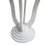 Curved Pedestal White Round Accent Table