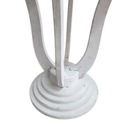 Curved Pedestal White Round Accent Table