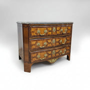 French-Style Inlaid Walnut Commode with Marble Top