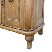 Antique-Inspired Oak Storage Cabinet with Reeded Accents