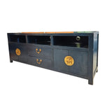 Midnight Azure Oriental Style Media Console