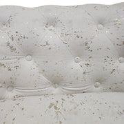 Regal White Speckled Chesterfield Armchair with Roll Arms