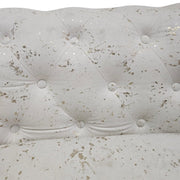 Regal White Speckled Chesterfield Armchair with Roll Arms