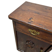 Stately Antique Style Carved Wood Pedestal Side Table Cabinet