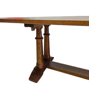 Handcrafted Solid Oak Trestle Dining Table