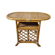 Mid-Century Oval Rattan Bistro Dining Table