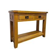 Timeless Honey-Toned Console Table with Lower Shelf