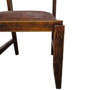 Heritage Antique Style Leather & Distressed Wood Chair