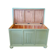 Sage Green Upcycled Wooden Blanket Box Storage Trunk