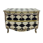 Bold Harlequin Monochrome Baroque Style Chest of Drawers