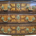 French-Style Inlaid Walnut Commode with Marble Top