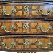 French-Style Inlaid Walnut Commode with Marble Top
