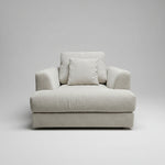 Home Center Modern Comfort Beige Textured Fabric Cuddle Armchair
