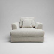 Home Center Modern Comfort Beige Textured Fabric Cuddle Armchair