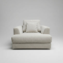 Home Center Modern Comfort Beige Textured Fabric Cuddle Armchair