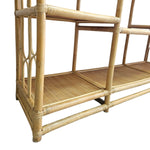 Bohemian Rattan and Woven Cane Triple Arch Large Display Shelf