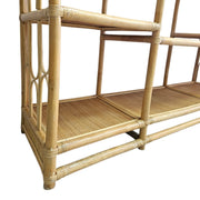 Bohemian Rattan and Woven Cane Triple Arch Large Display Shelf